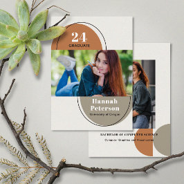 Modern 2 Foto Universiteit Pumpkin Taupe Aankondiging