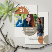 Modern 2 Foto Universiteit Pumpkin Taupe Aankondiging