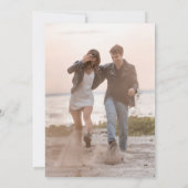 Modern 2-foto zwart Roos Gold Agate Save the Date (Achterkant)