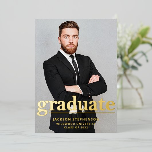 Modern 2 fotograaf folie uitnodiging (Staand Voorkant)