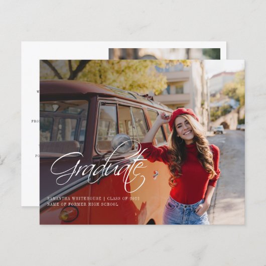 Modern 2 Foto's Afstudeerder 2024 Afstuderen Aanko (Voorkant / Achterkant)