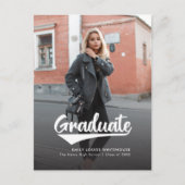 Modern 2 foto's Afstuderen 2025 Script Afstudeerde Aankondigingskaart (Voorkant)