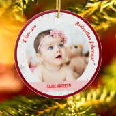 Modern 2 Foto's Baby Girl 1e Kerstman Godmoeder Keramisch Ornament
