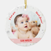 Modern 2 Foto's Baby Girl First Kerstoom Keramisch Ornament (Voorkant)