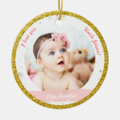 Modern 2 Foto's Baby Girl First Kerstoom Keramisch Ornament (Voorkant)
