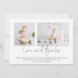 Modern 2 Foto's: Birthday Love and Bedankt Kaart