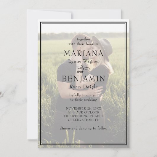 Modern 2 foto's bruiloft uitnodiging