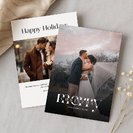 Modern 2 foto's Familie Kerst Kaart