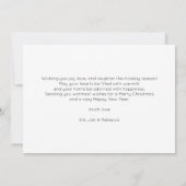 Modern 2 foto's Handschrift Script Vrolijk Kerstfe Feestdagenkaart (Achterkant)