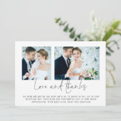Modern 2 Foto's Huwelijksliefde en Bedankt Kaart (Staand voorkant)
