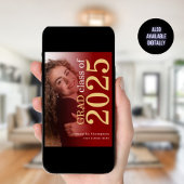 Modern 2 foto's Maroon Gold 2025 Afstuderen Aankondiging