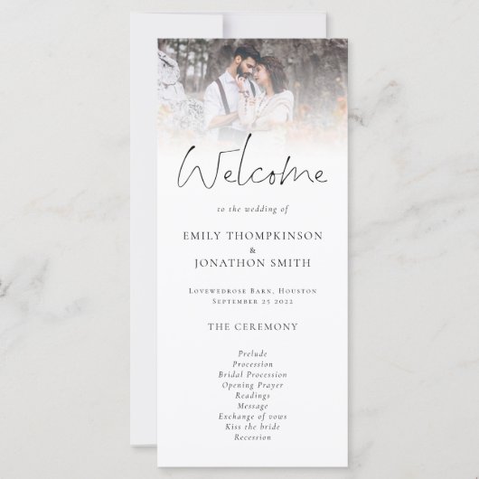 Modern 2 Foto's Overlay Script Weddenschap Kaart (Voorkant)