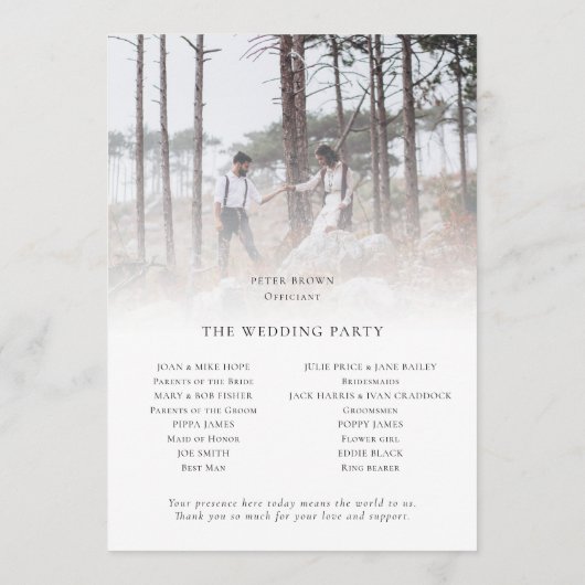 Modern 2 Foto's Overlay Script Weddenschap Programmakaart (Achterkant)