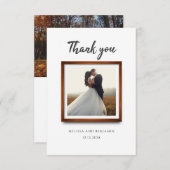 Modern 2 fotoscript bruiloft bedankkaart (Voorkant / Achterkant)