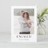 Modern 2 Fotoscript QR Code Engagement Party Aankondiging (Staand voorkant)