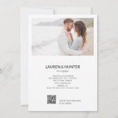 Modern 2 Fotoscript QR Code Engagement Party Aankondiging (Achterkant)