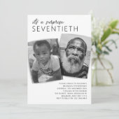 Modern 2 Fotoverrassingen 70e verjaardag Kaart (Staand voorkant)