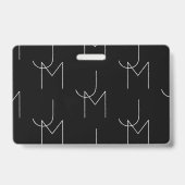 Modern 2 Initiaal Patroon | Zwart & Wit Badge (Voorzijde)