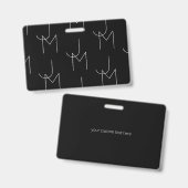Modern 2 Initiaal Patroon | Zwart & Wit Badge (Voor- en achterkant)