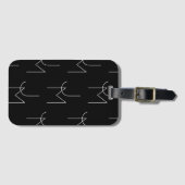 Modern 2 Initiaal Patroon | Zwart & Wit Bagagelabel (Voorkant (horizontaal))
