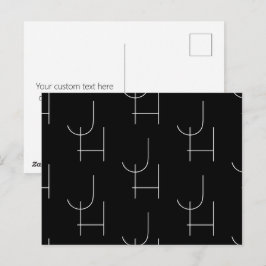 Modern 2 Initiaal Patroon | Zwart & Wit Briefkaart