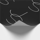 Modern 2 Initiaal Patroon | Zwart & Wit Cadeaupapier (Hoek)