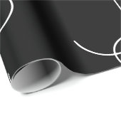 Modern 2 Initiaal Patroon | Zwart & Wit Cadeaupapier (Rol Hoek)