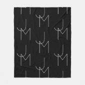 Modern 2 Initiaal Patroon | Zwart & Wit Fleece Deken (Voorkant)