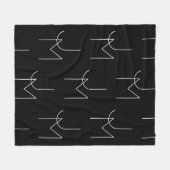 Modern 2 Initiaal Patroon | Zwart & Wit Fleece Deken (Voorkant (Horizontaal))