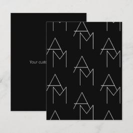 Modern 2 Initiaal Patroon | Zwart & Wit Kaart