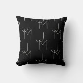 Modern 2 Initiaal Patroon | Zwart & Wit Kussen (Voorkant)