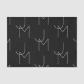 Modern 2 Initiaal Patroon | Zwart & Wit Tissuepapier (Voorkant)