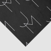 Modern 2 Initiaal Patroon | Zwart & Wit Tissuepapier (Detail)