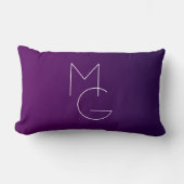 Modern 2 Initialen | Deep Paars subtle Ombre Kussen (Voorkant)