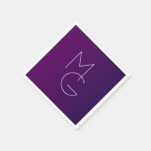 Modern 2 Initialen | Deep Paars subtle Ombre Servet (Hoek)