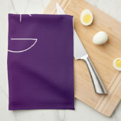 Modern 2 Initialen | Deep Paars subtle Ombre Theedoek (Quarter Fold)