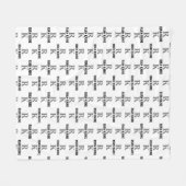 Modern 2-letter Monogram herhaald allover Wissen Fleece Deken (Voorkant (Horizontaal))