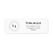 Modern 2-letter monogram retouradreslabel etiket (Voorkant)