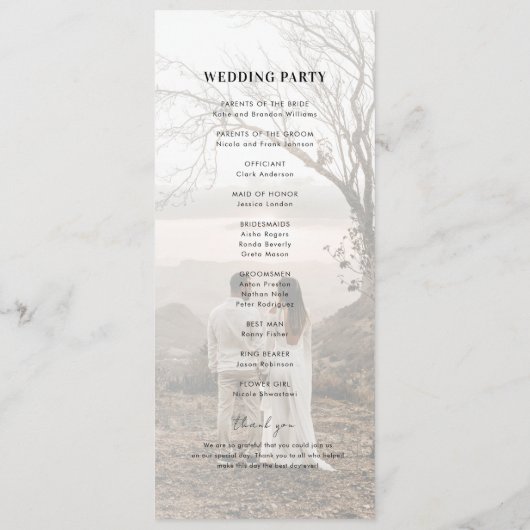 Modern 2 Licht Vervaagd Transparante Foto's Bruilo Programmakaart (Achterkant)