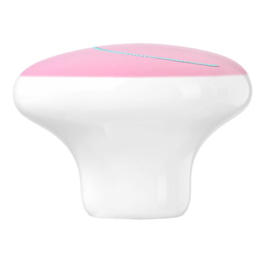 Modern 2 overlappende initialen | Turquoise Roze Keramische Knop (Zijkant)