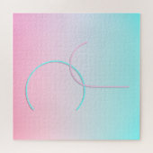 Modern 2 overlappende initialen | Turquoise Roze Legpuzzel (Horizontaal)