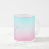 Modern 2 overlappende initialen | Turquoise Roze Matglas Koffiemok (Voorkant rechts)