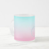 Modern 2 overlappende initialen | Turquoise Roze Matglas Koffiemok (Voorkant links)