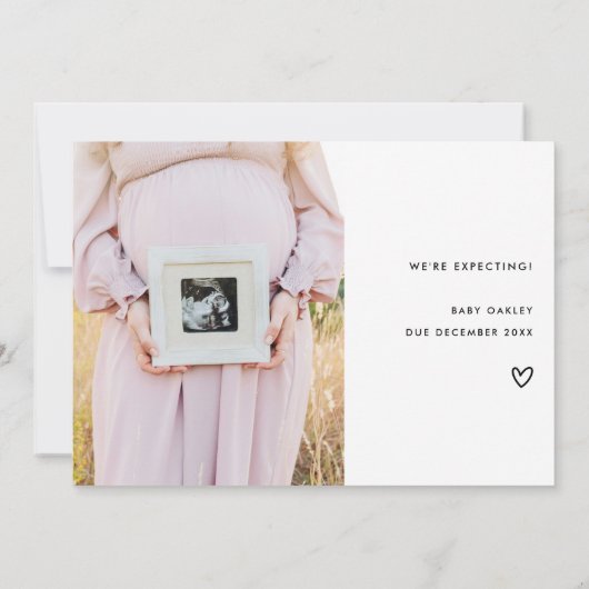 Modern 2-Photo Baby 'Coming Soon' Pregnancy Aankondiging (Achterkant)