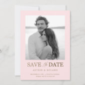 Modern 2 Photo Blush Pink & Gold Save the Date (Voorkant)