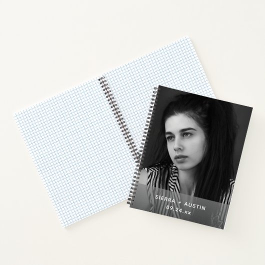 Modern 2 Photo Collage Personalized Notitieboek (Binnen)