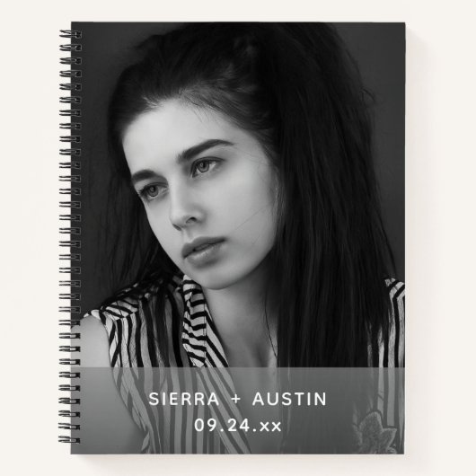 Modern 2 Photo Collage Personalized Notitieboek (Voorkant)