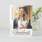 Modern 2 Photo Graduation Class of 2026  Aankondiging (Staand voorkant)