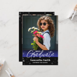 Modern 2 Photo Graduation Senior Photo Grad Invite Kaart