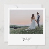 Modern 2 Photo Square Wedding Bedankkaart (Voorkant)